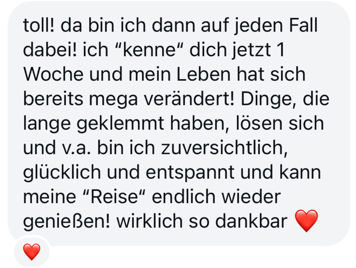 Testimonial &dash; Mein Leben hat sich mega ver&auml;ndert
